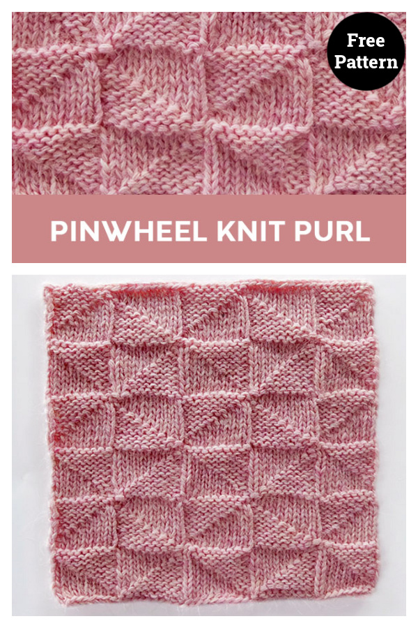 Reversible Pinwheel Block Free Knitting Pattern
