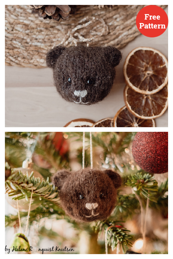 Teddy Ornament Free Knitting Pattern