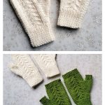 Cabled Fingerless Mittens Free Knitting Pattern