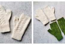 Cabled Fingerless Mittens Free Knitting Pattern