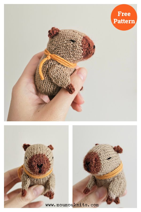 Capybara Toy Free Knitting Pattern