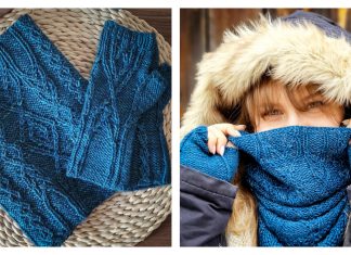 Lia Neck Warmer and Mittens Free Knitting Pattern