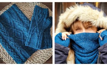 Lia Neck Warmer and Mittens Free Knitting Pattern