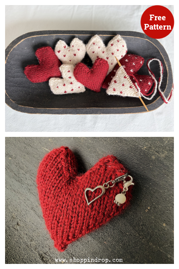 Stuffed Hearts Free Knitting Pattern