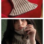 Faux Turtleneck Ribbed Cowl Free Knitting Pattern