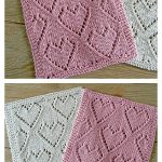 Lace Hearts Block Free Knitting Pattern