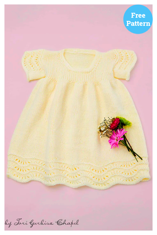 Luster Lace Kids Dress Free Knitting Pattern 