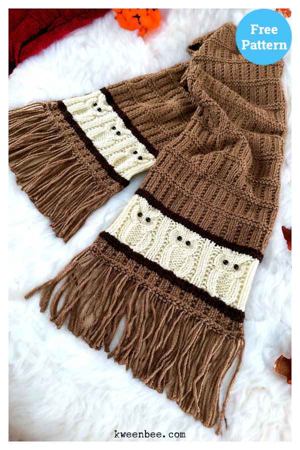 Owl Scarf Free Knitting Pattern