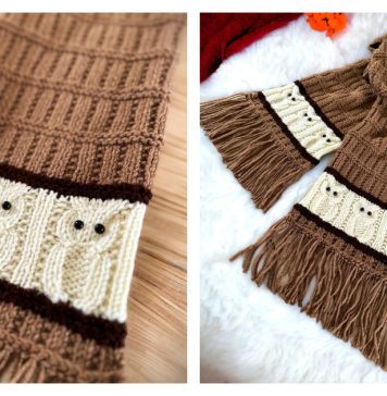 Owl Scarf Free Knitting Pattern