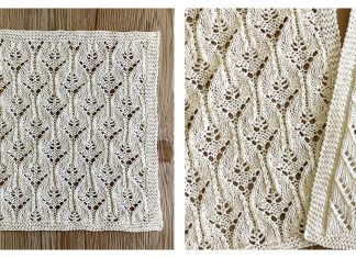 Peony Path Lace Block Free Knitting Pattern
