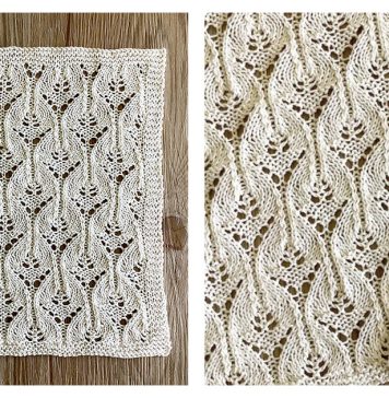 Peony Path Lace Block Free Knitting Pattern