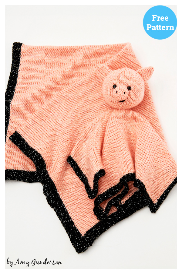 Pig Lovey and Blanket Set Free Knitting Pattern