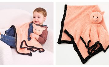 Pig Lovey and Blanket Set Free Knitting Pattern