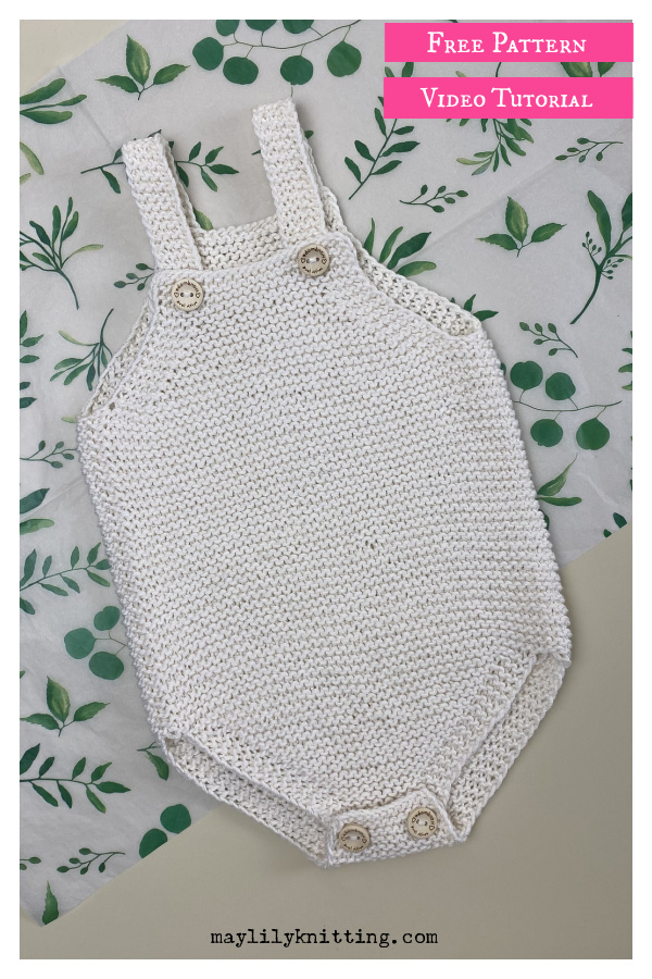 Simple Baby Bodysuit Free Knitting Pattern and Video Tutorial