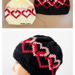 Tangled Hearts Valentines Hat Free Knitting Pattern