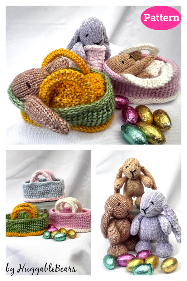 Baby Bunny and Crib Knitting Pattern