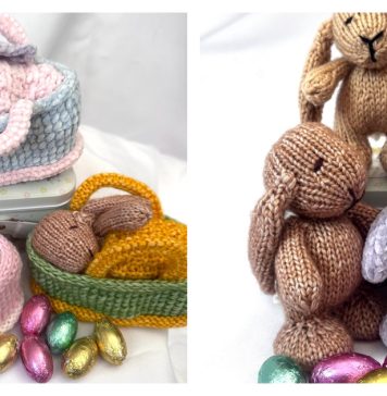 Baby Bunny and Crib Knitting Pattern