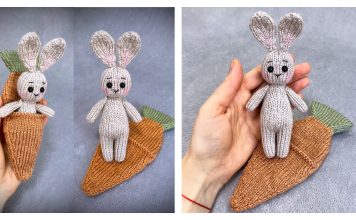 Bunny In A Carrot Bed Knitting Pattern