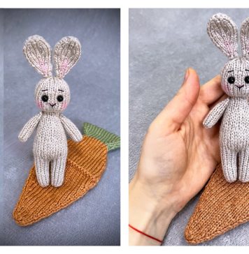 Bunny In A Carrot Bed Knitting Pattern