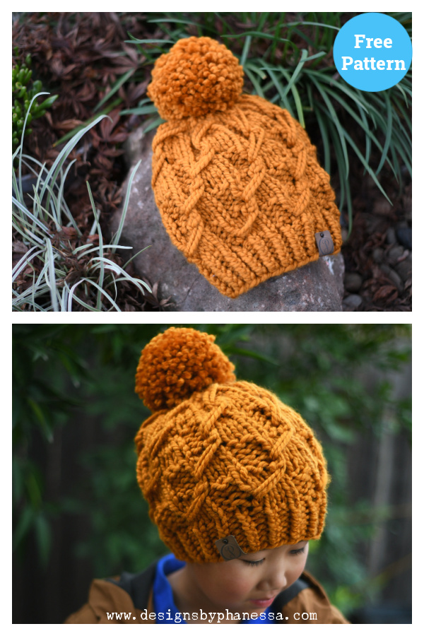 Checkered Twist Slouch Free Knitting Pattern