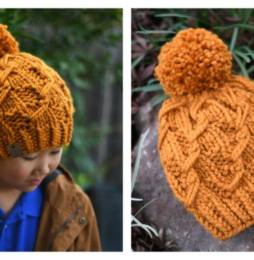 Checkered Twist Slouch Free Knitting Pattern