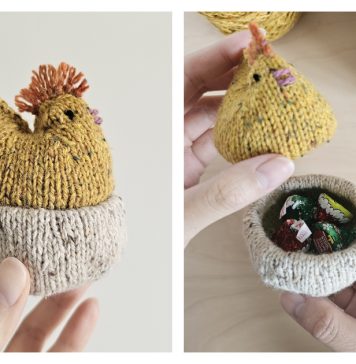 Chicken Chocolate Basket Free Knitting Pattern