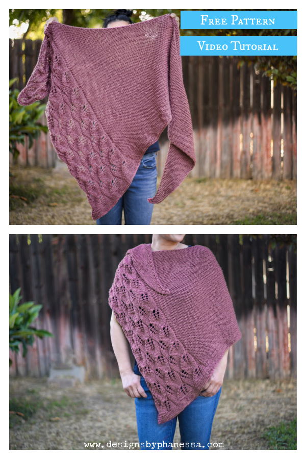 Falling Leaves Shawl Free Knitting Pattern and Video Tutorial