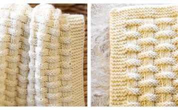 Basketweave Snuggles Blanket Free Knitting Pattern
