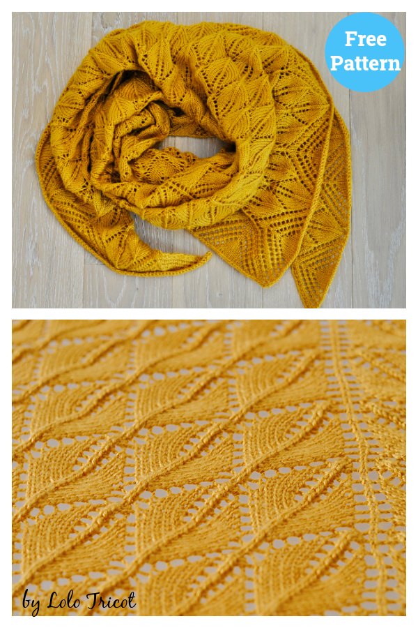 Falling Leaves Shawl Free Knitting Pattern