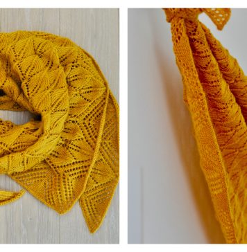 Falling Leaves Shawl Free Knitting Pattern