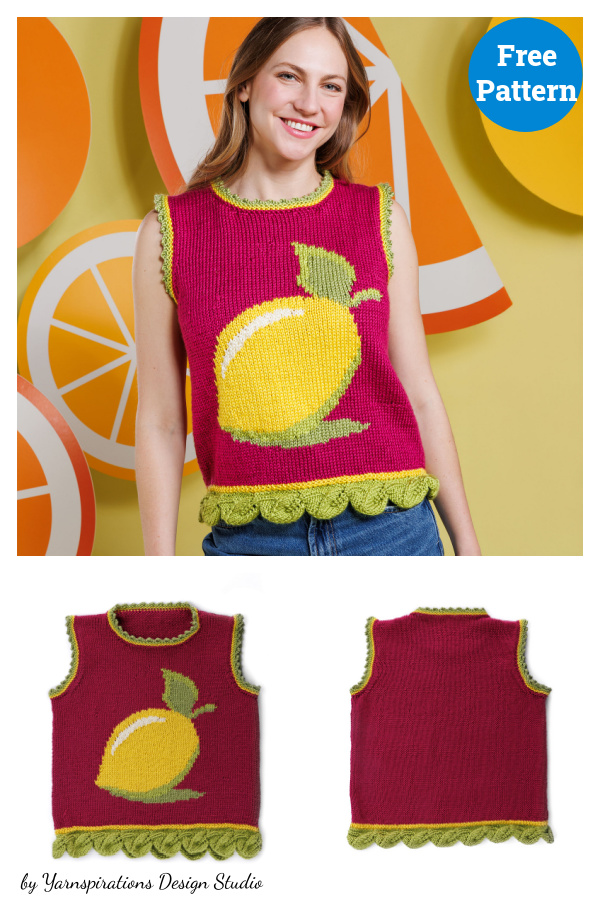 Lemon-y Vest Free Knitting Pattern