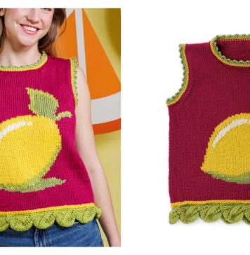 Lemon-y Vest Free Knitting Pattern
