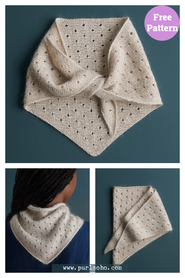 Little Dot Bandana Free Knitting Pattern