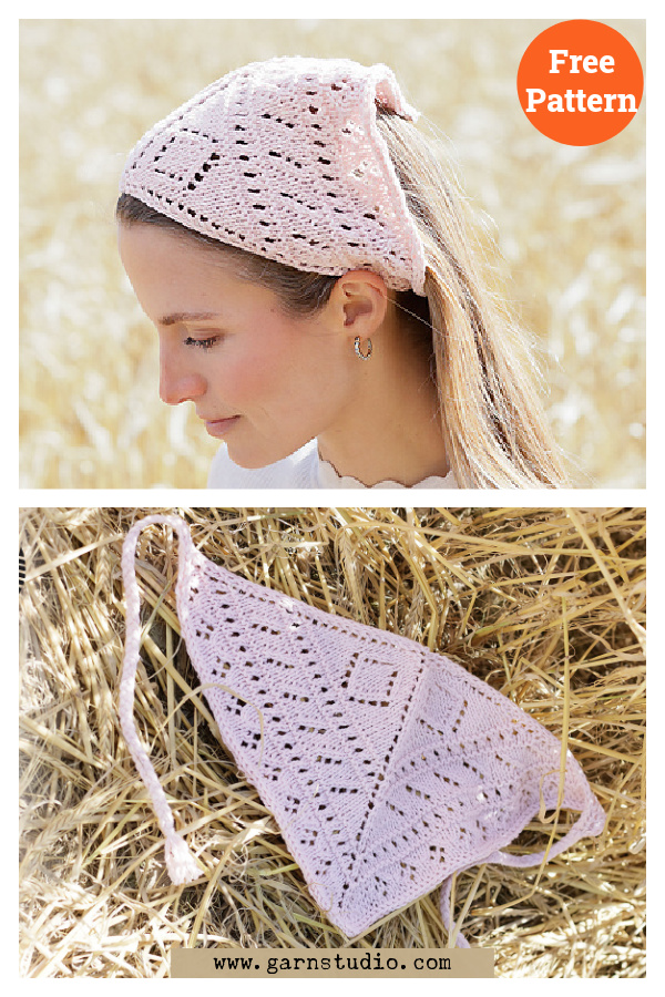 Rosy Rhythm Bandana Free Knitting Pattern