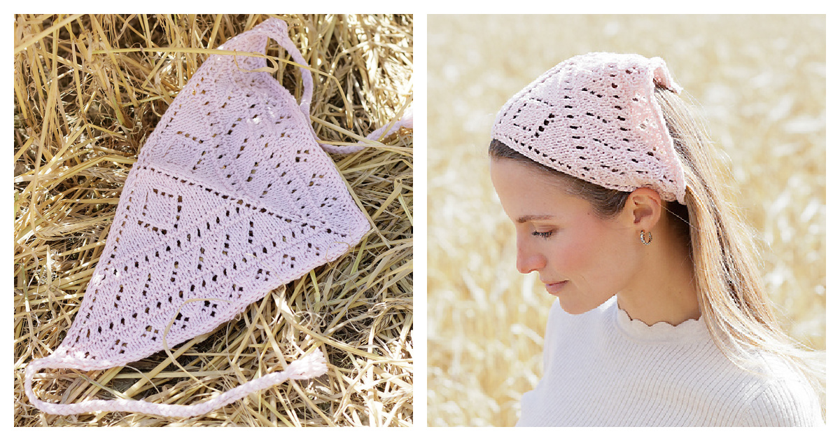 Rosy Rhythm Bandana Free Knitting Pattern