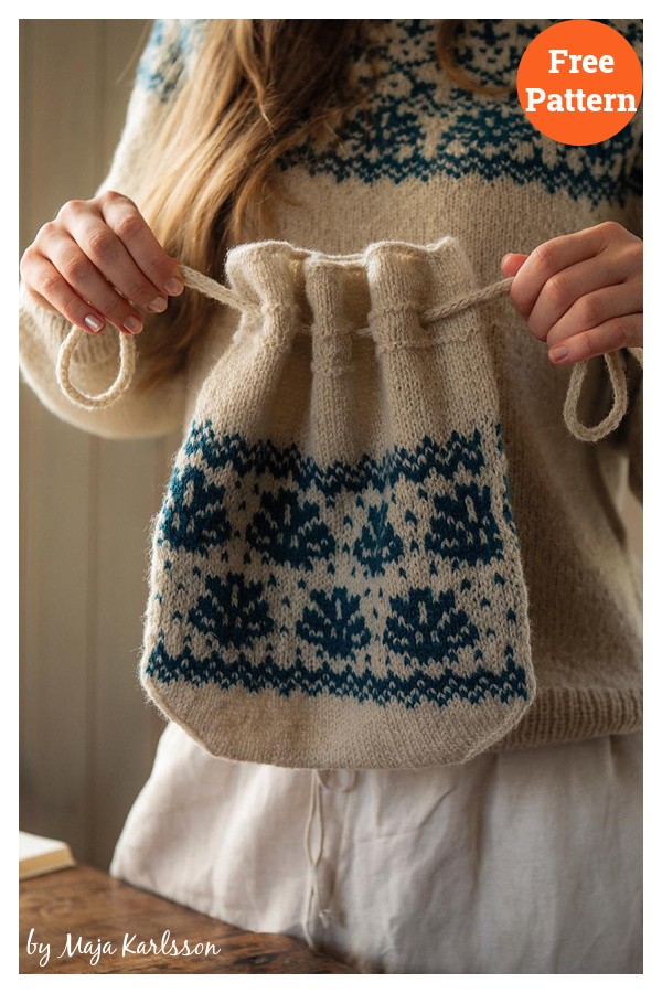 Shell Project Bag Free Knitting Pattern