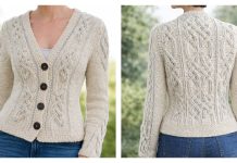 Viking Cabled Cropped Cardigan Free Knitting Pattern