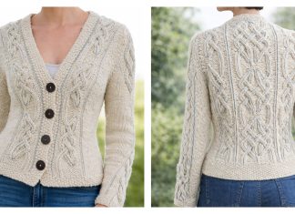 Viking Cabled Cropped Cardigan Free Knitting Pattern