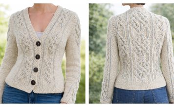 Viking Cabled Cropped Cardigan Free Knitting Pattern