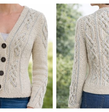 Viking Cabled Cropped Cardigan Free Knitting Pattern