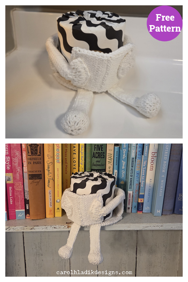 Book Reader Toilet Roll Cover Free Knitting Pattern