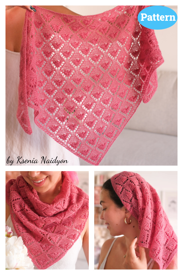 Cyclamen Bandana Knitting Pattern