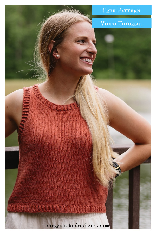 Easy Street Tank Free Knitting Pattern and Video Tutorial