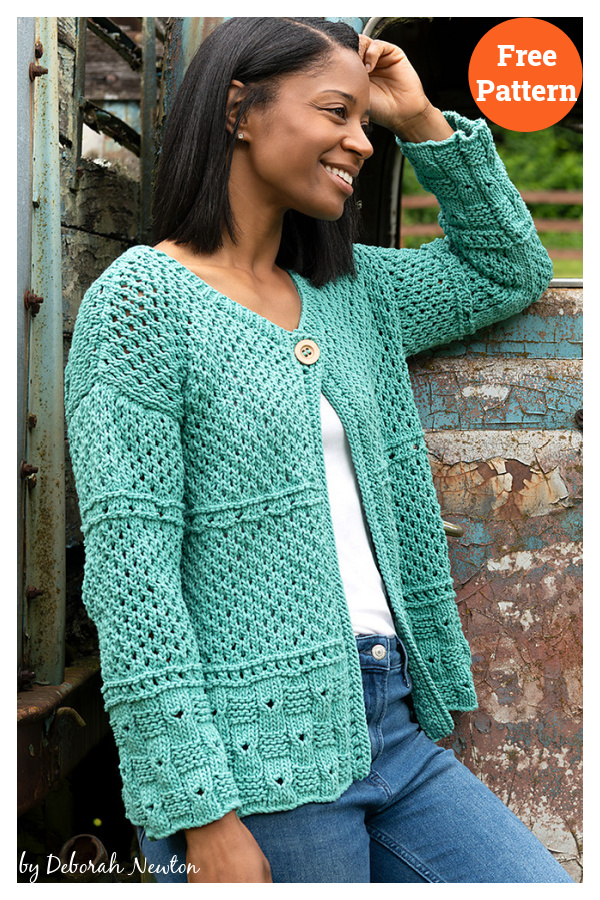 Eyelet Cardigan Free Knitting Pattern