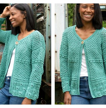 Eyelet Cardigan Free Knitting Pattern