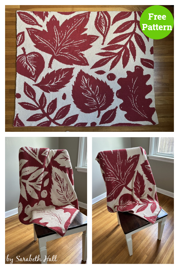 Falling Leaves Blanket Free Knitting Pattern