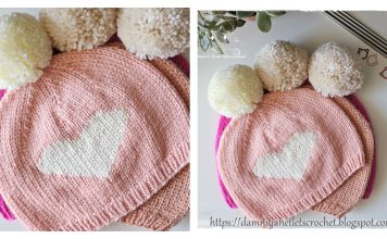 Heart Beanie Free Knitting Pattern