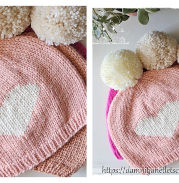 Heart Beanie Free Knitting Pattern