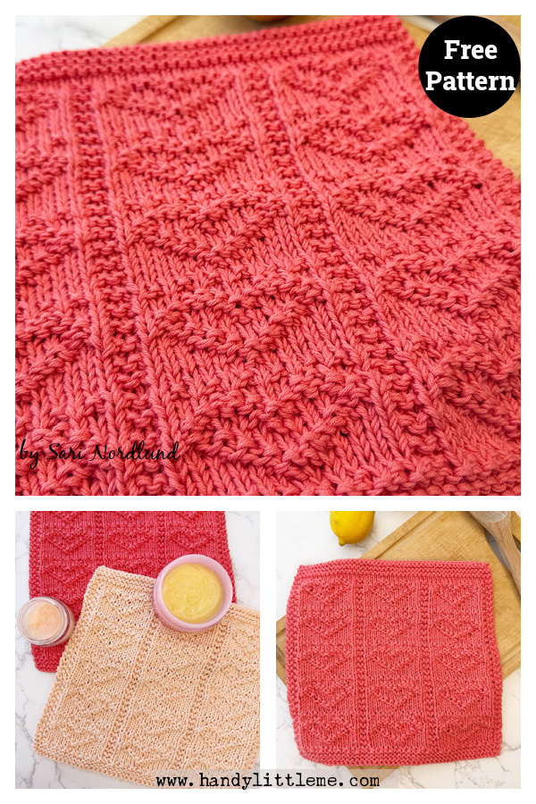 Heart Dishcloth Free Knitting Pattern