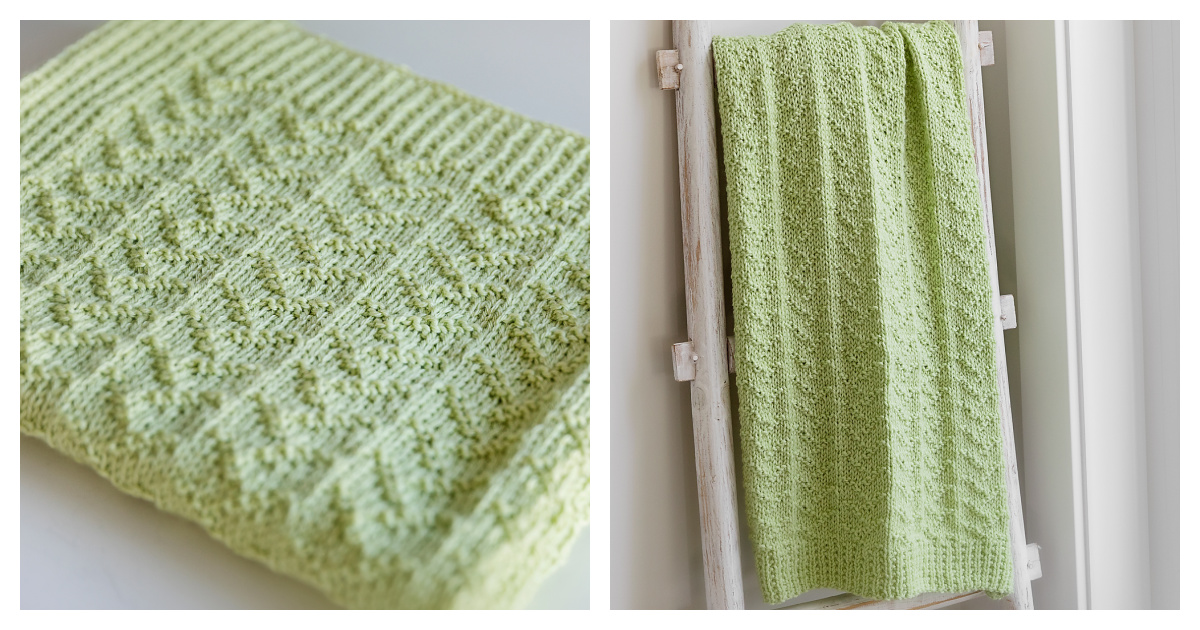 Ivy Knit Purl Baby Blanket Free Knitting Pattern